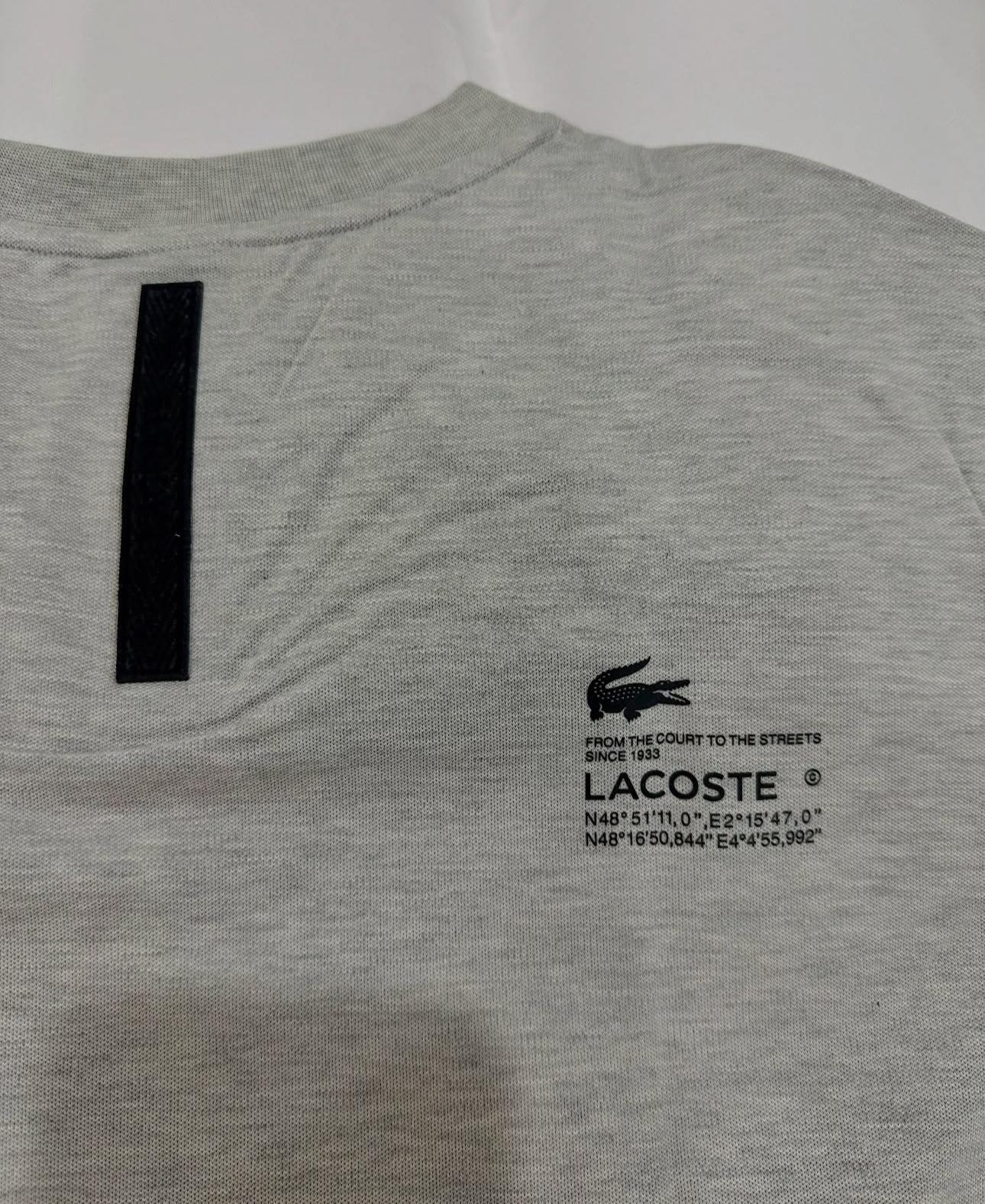 Lacoste Men's Active Pique Tech T-Shirt Light Gray - LARGE