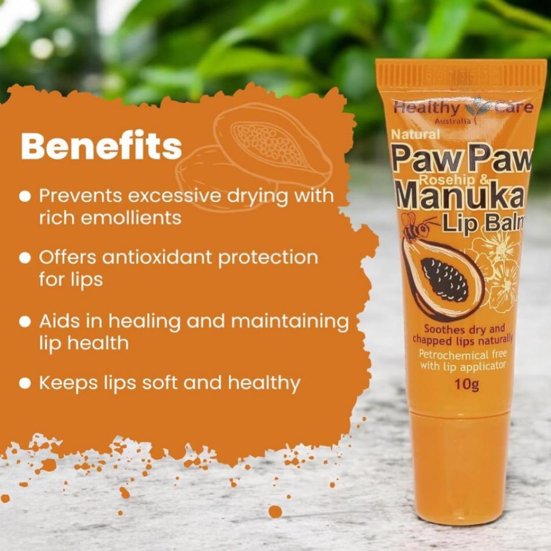 Healthy Care Paw Paw Rosehip & Manuka Lip Balm 10g