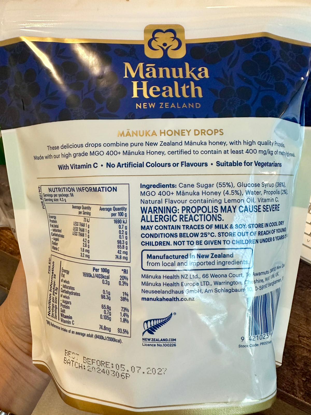 Manuka Health Manuka Honey Drops Lemon Drops