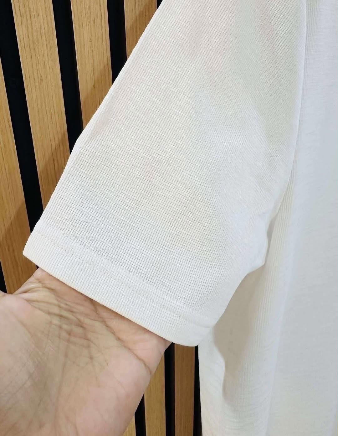 CK Textured Ribbed Henley Shirt White - 2XL