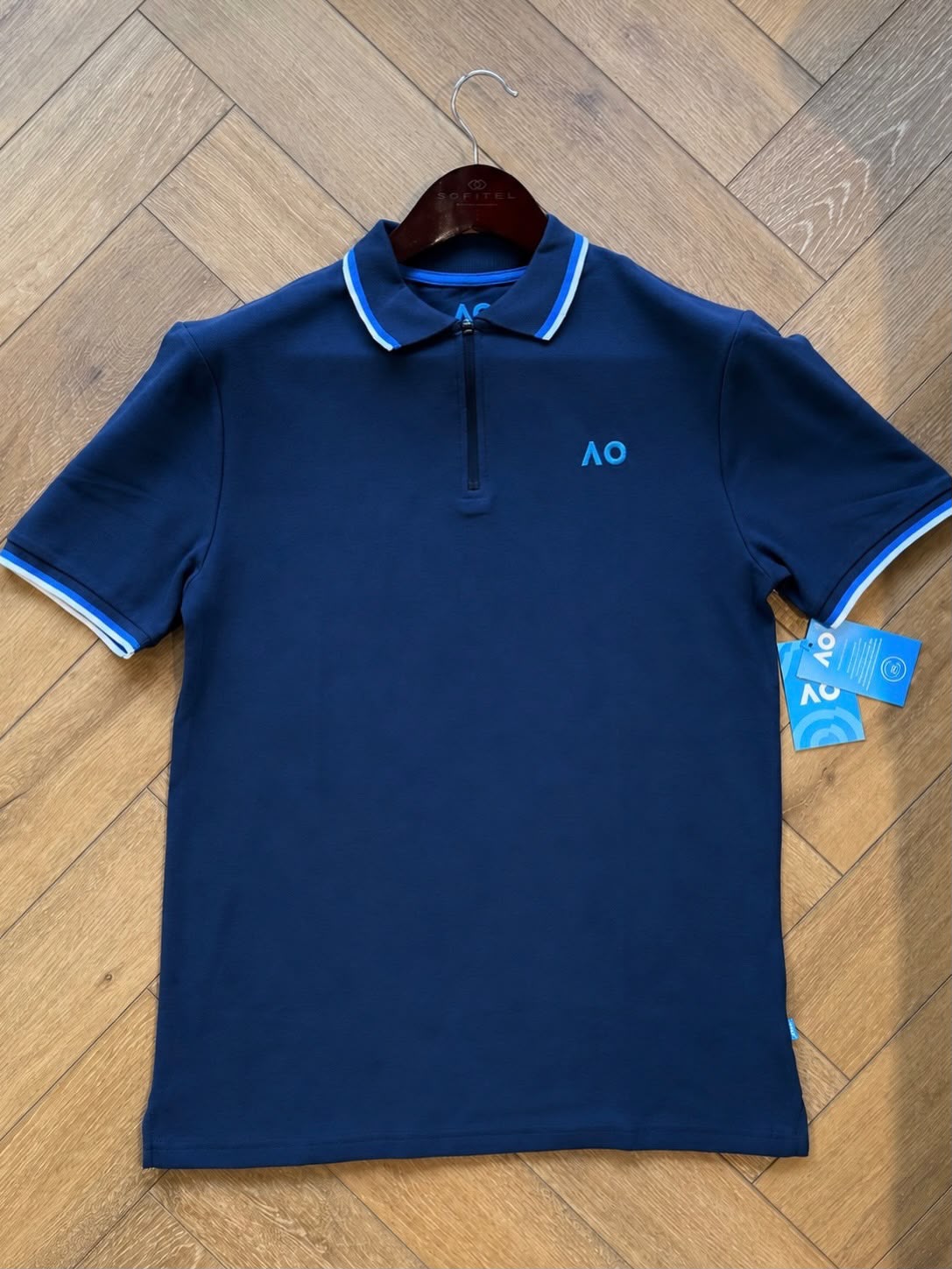Australian Open Men Half-Zip Polo Shirt Navy - Small