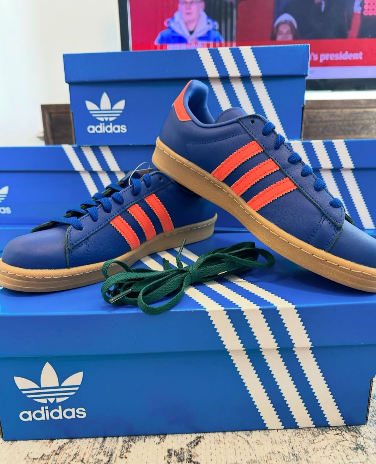 Adidas Campus 80s Collegiate Royal and Solar Red Gum