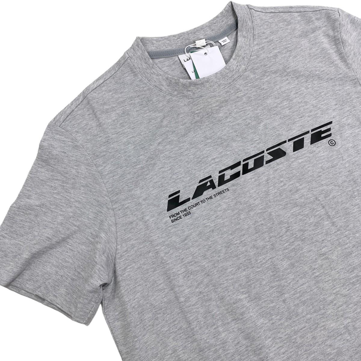 Lacoste Men's Active Pique Tech T-Shirt Light Gray - LARGE