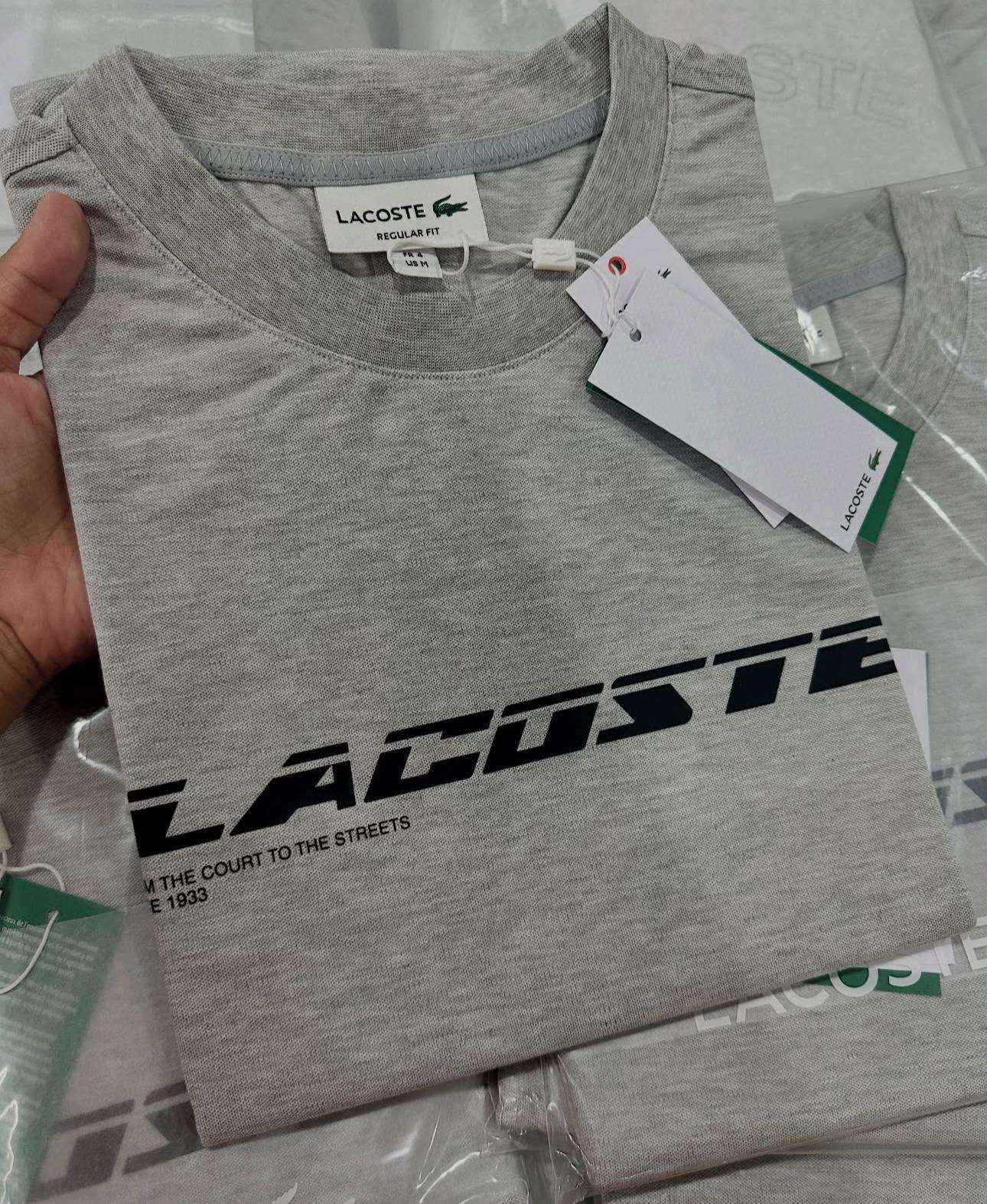 Lacoste Men's Active Pique Tech T-Shirt Light Gray - LARGE