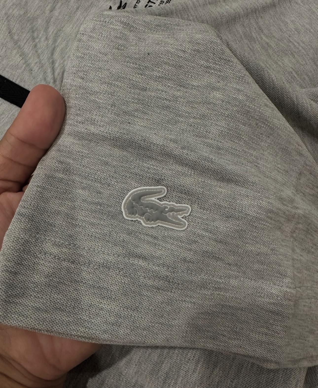 Lacoste Men's Active Pique Tech T-Shirt Light Gray - LARGE