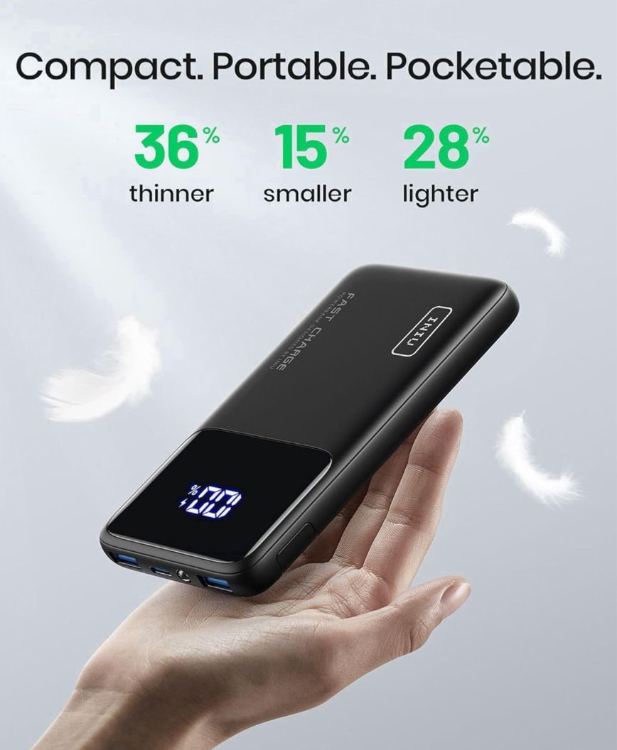 INIU 22.5W Power Bank, 10000mAh Slim