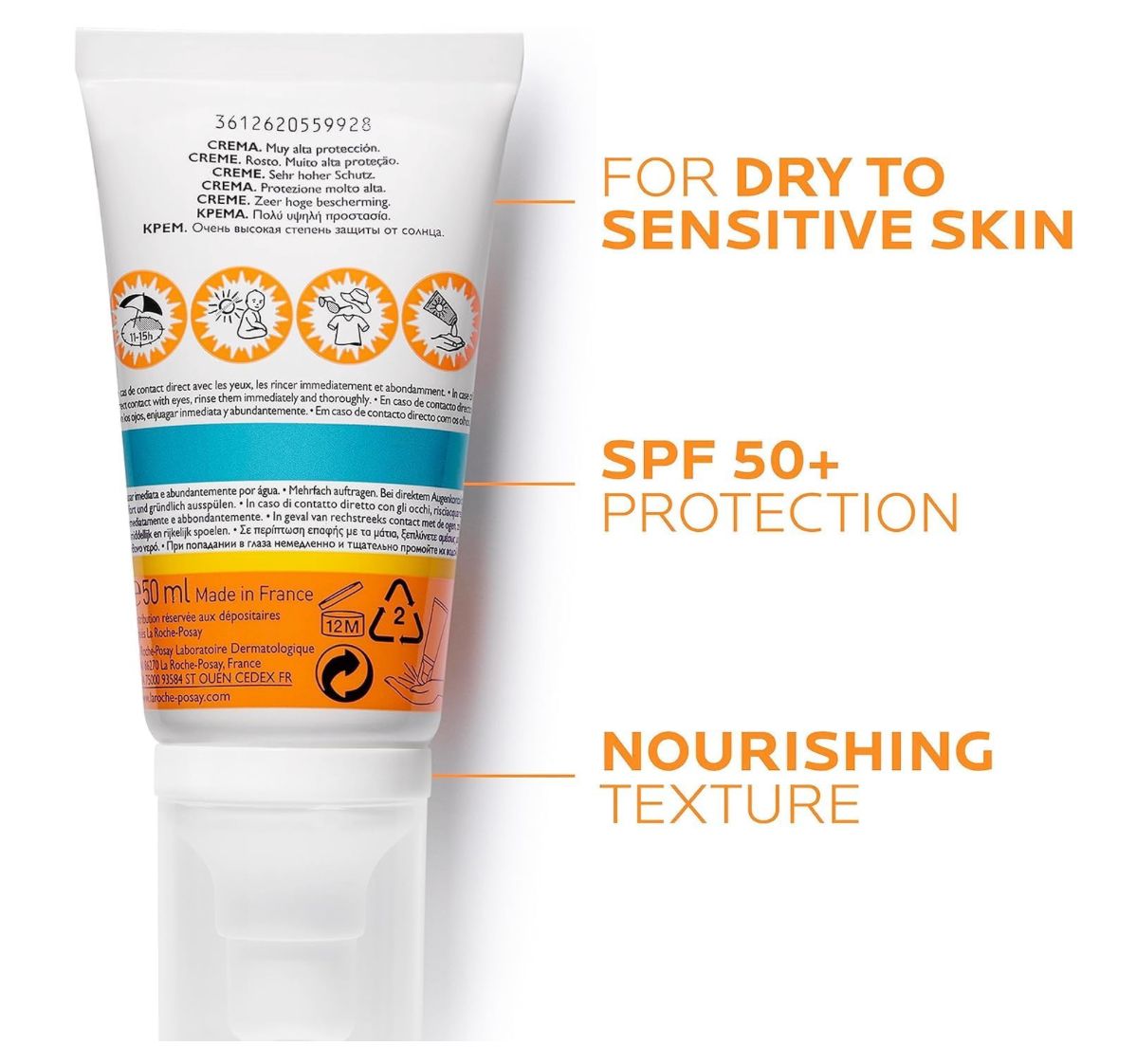 La Roche-Posay Anthelios ULTRA SPF50+ Face Sunscreen 50ml for Dry Skin