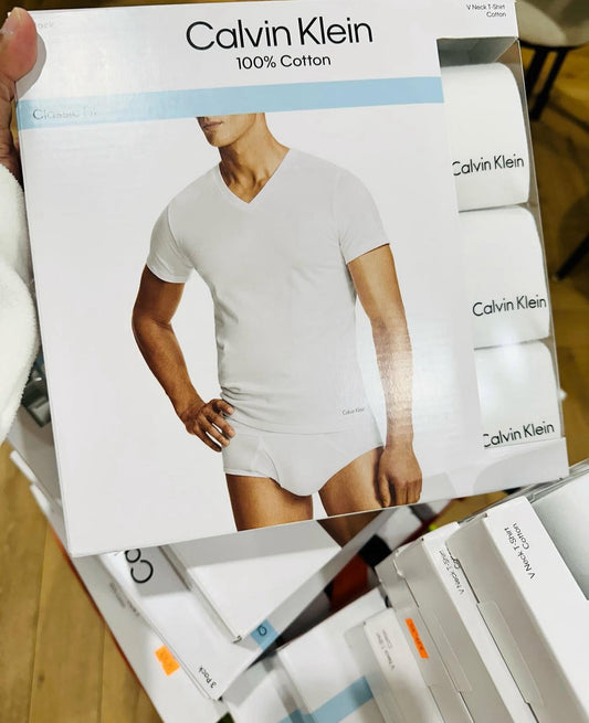 Calvin Klein Vneck White Shirt 3-pack