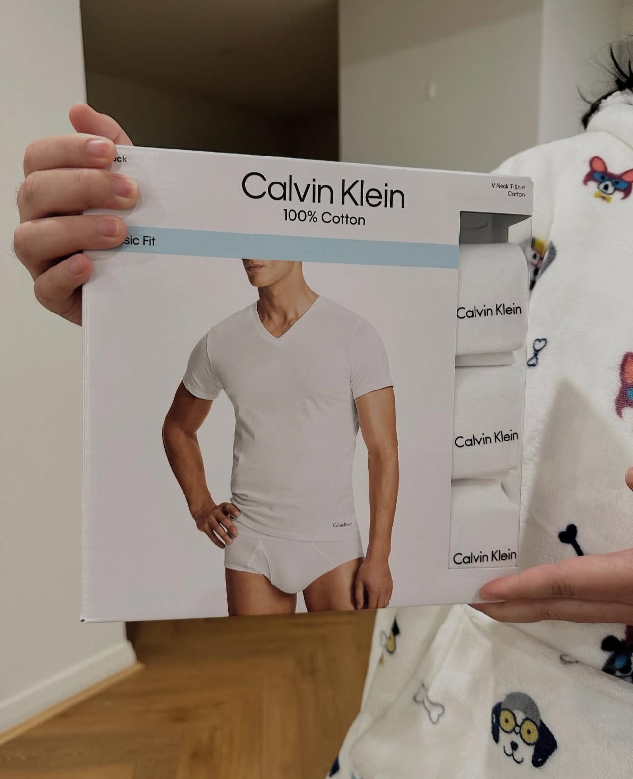 Calvin Klein Vneck White Shirt 3-pack