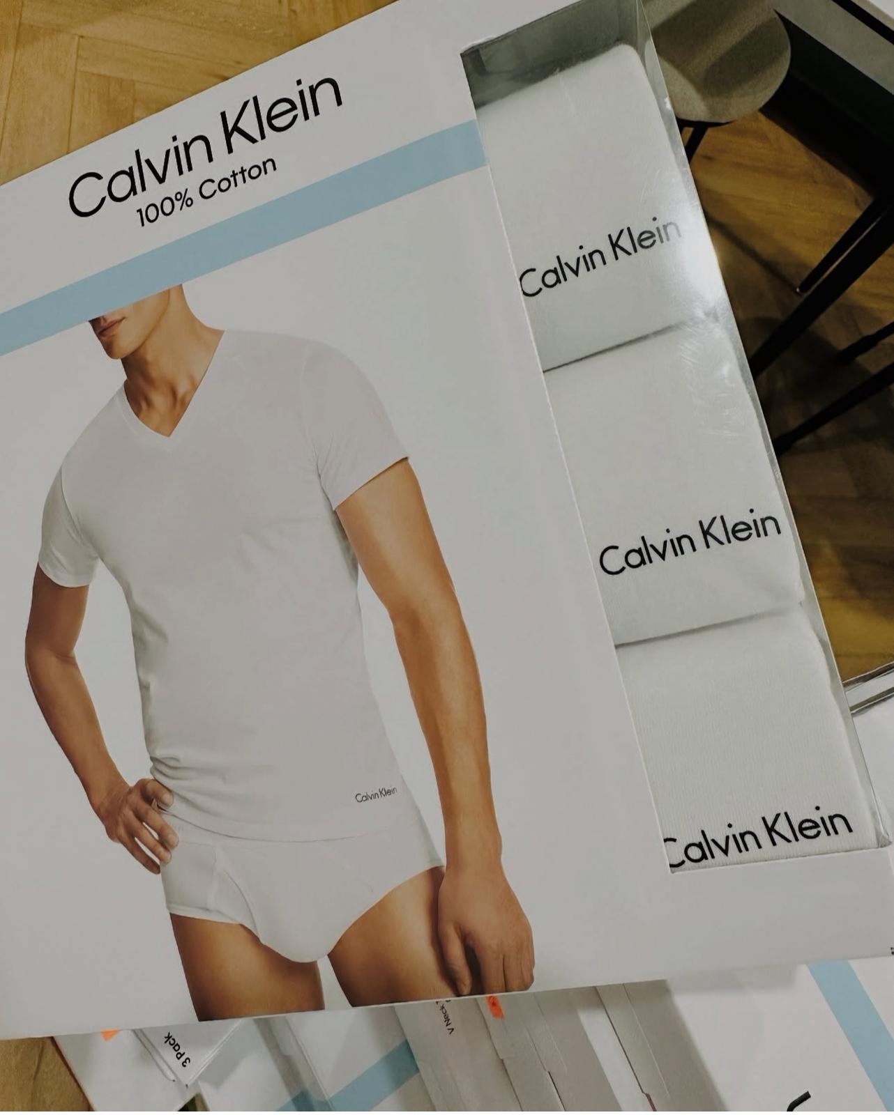Calvin Klein Vneck White Shirt 3-pack