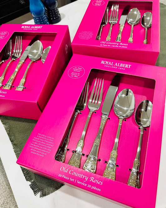 Pre-Order : Royal Albert Old Country Roses 20 Piece Cutlery Set