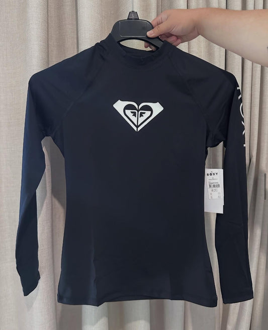 Roxy Long Sleeve Rash Vest - Anthracite Small