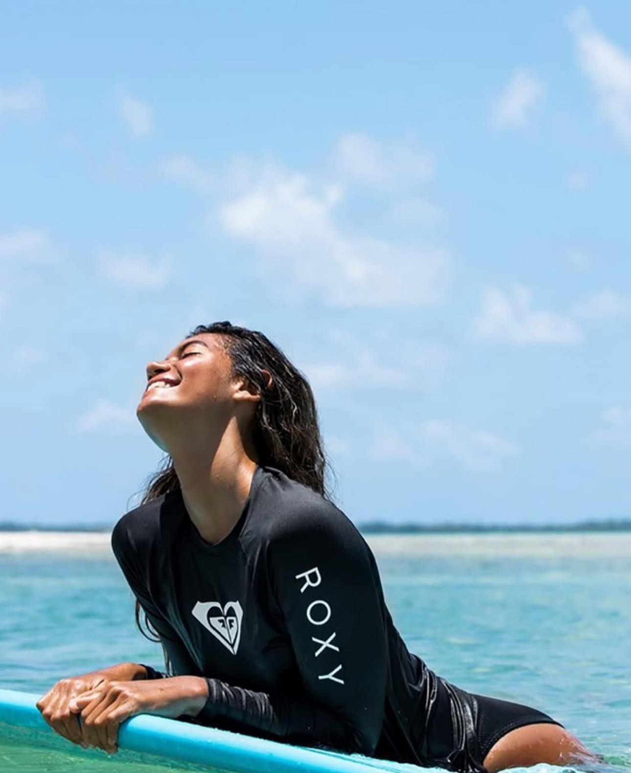 Roxy Long Sleeve Rash Vest - Anthracite Small