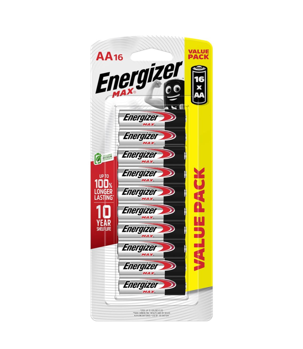 Energizer Max AA Alkaline Batteries 16 pack