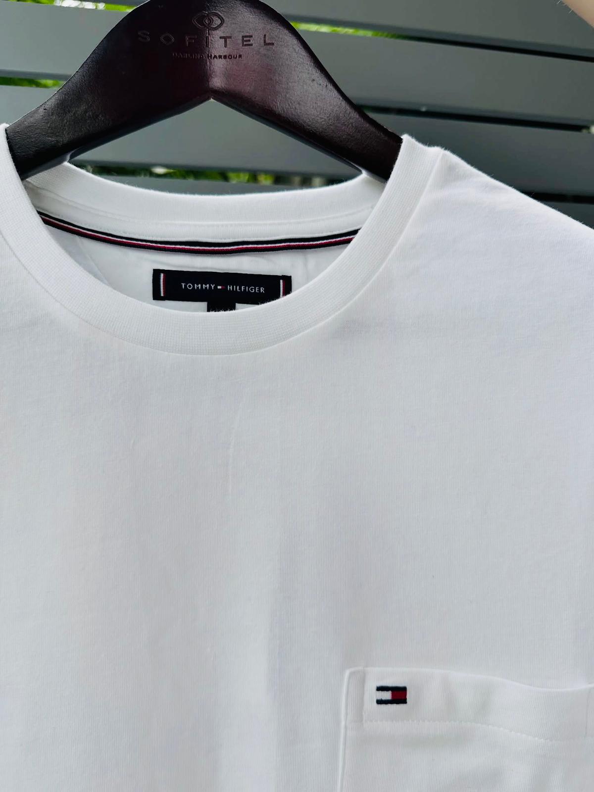 Tommy Hilfiger Patch Pocket Crew Tee White Small