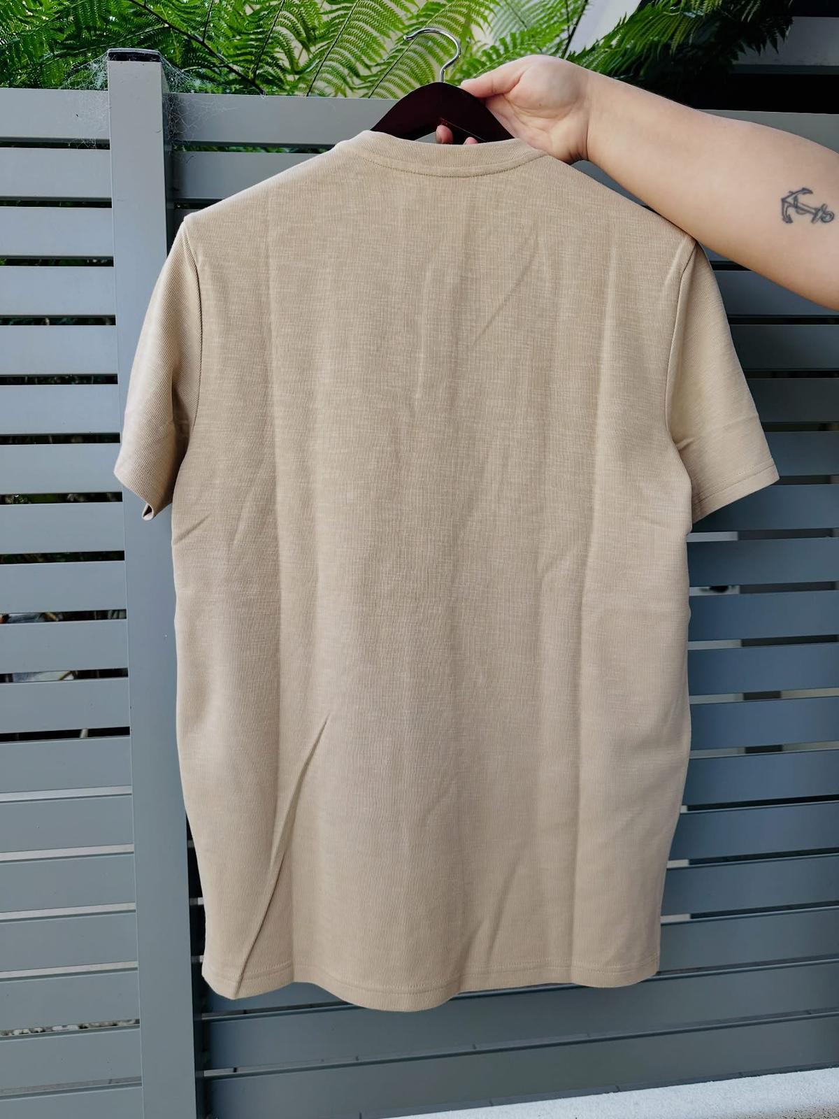 Calvin Klein Textured Ribbed Henley Shirt Irish Cream - XL