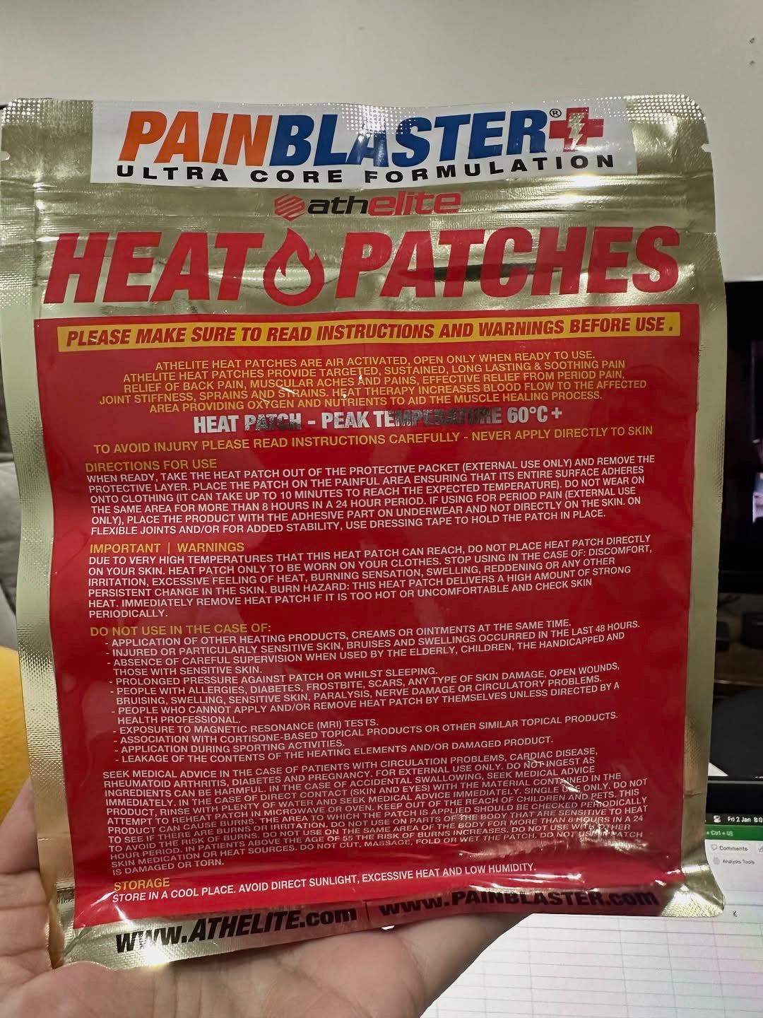 Athelite Powered By Pain Blaster Heat Patches 7 Pack
