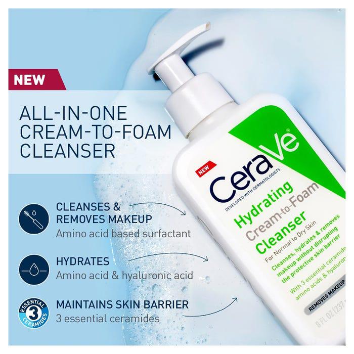 CeraVe Hydrating Cream-to-Foam Cleanser 236mL