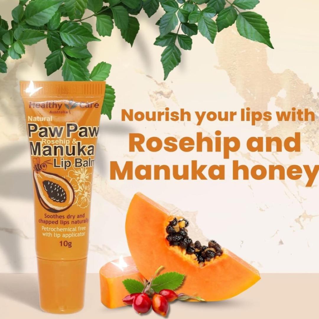 Healthy Care Paw Paw Rosehip & Manuka Lip Balm 10g