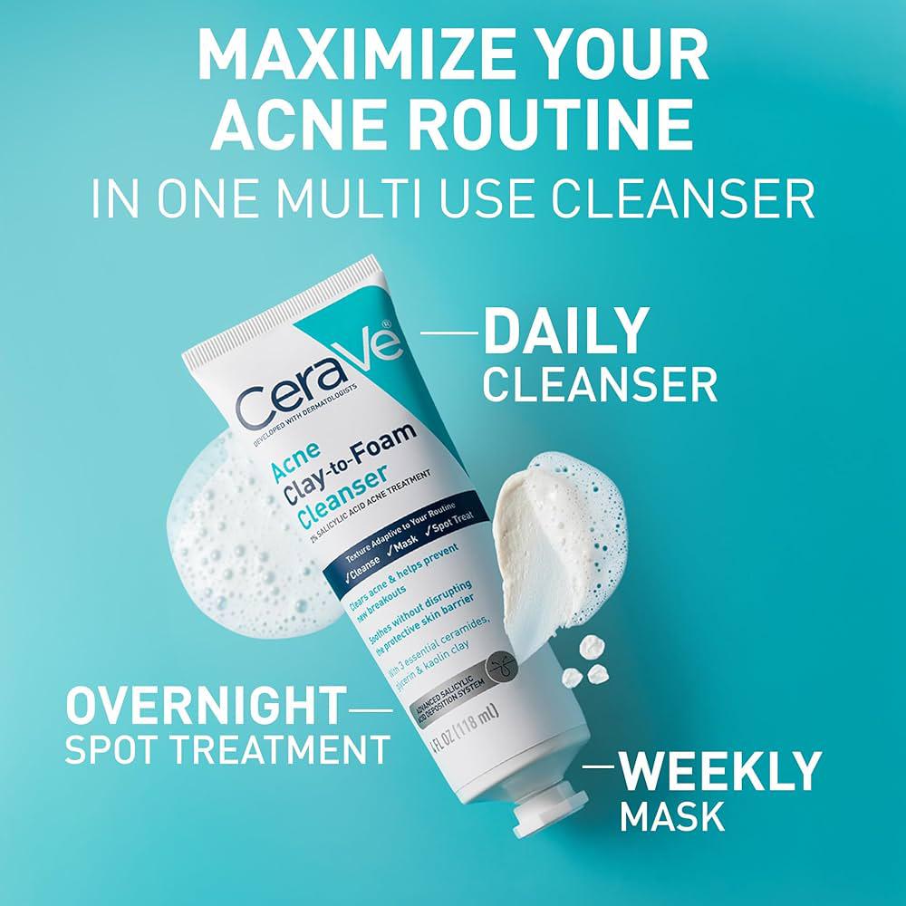 CeraVe Blemish Clay-to-Foam Cleanser 118mL