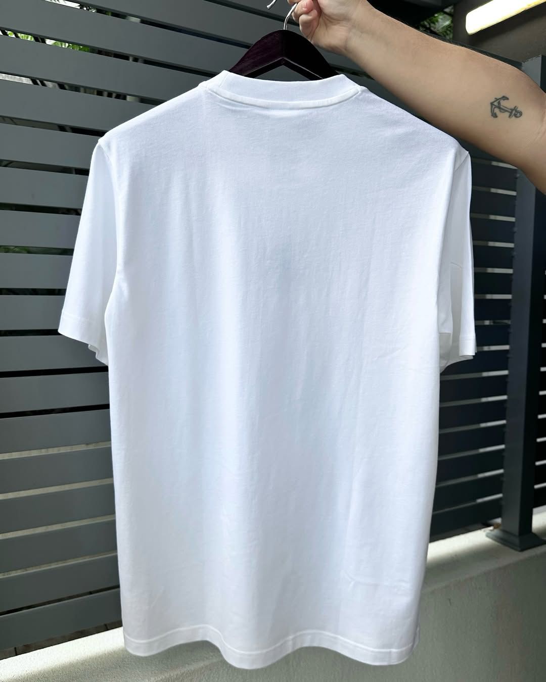 Adidas Men's Small Logo White Tee Large