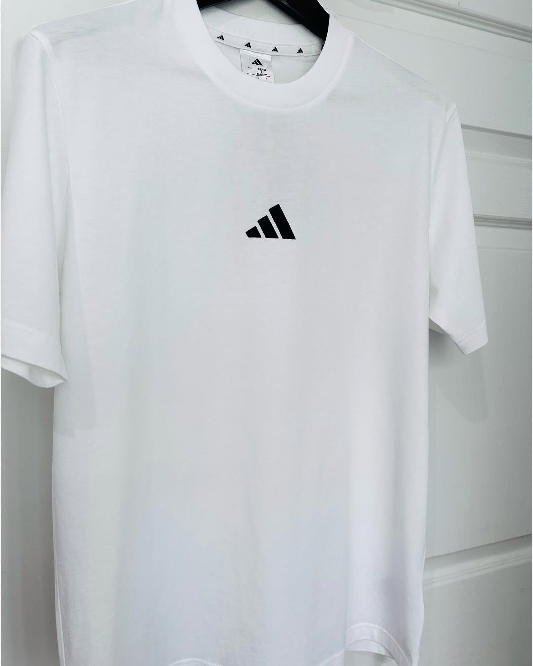Adidas Men's Small Logo White Tee Large