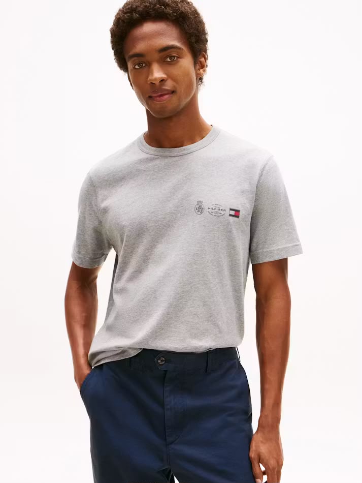 TH  Small Crest Outline Tee Grey Large
