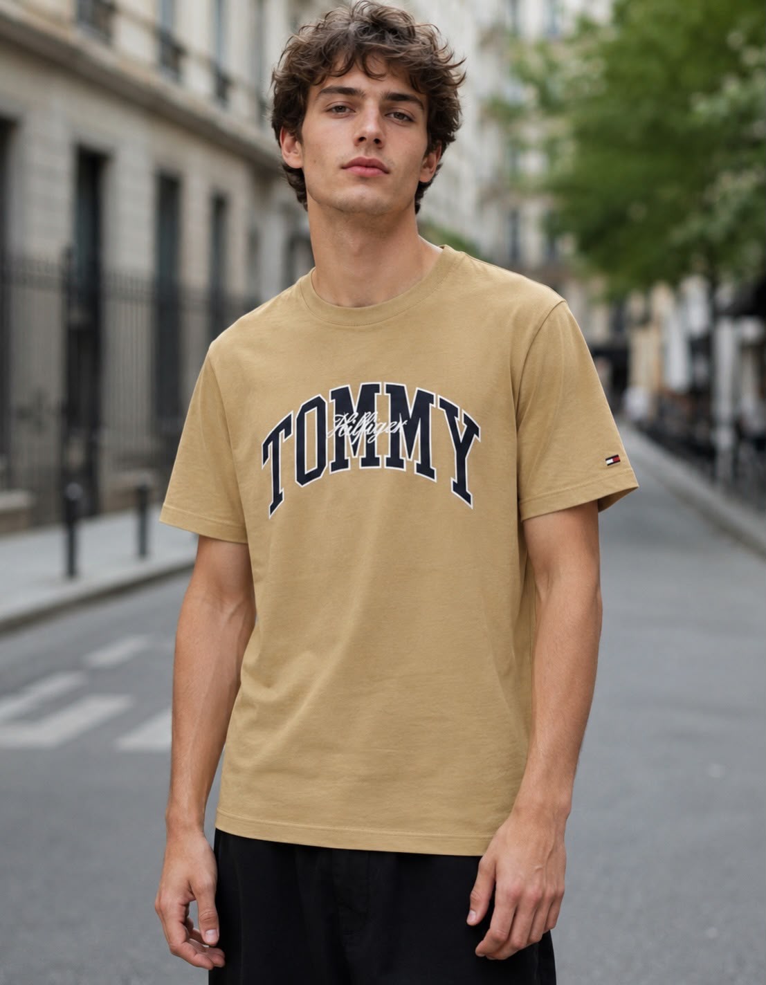 TH Men Arthur Tee Regular Fit in Classic Khaki Small