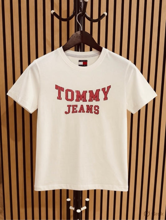 TH Regular Varsity Tee in Ecru - XS