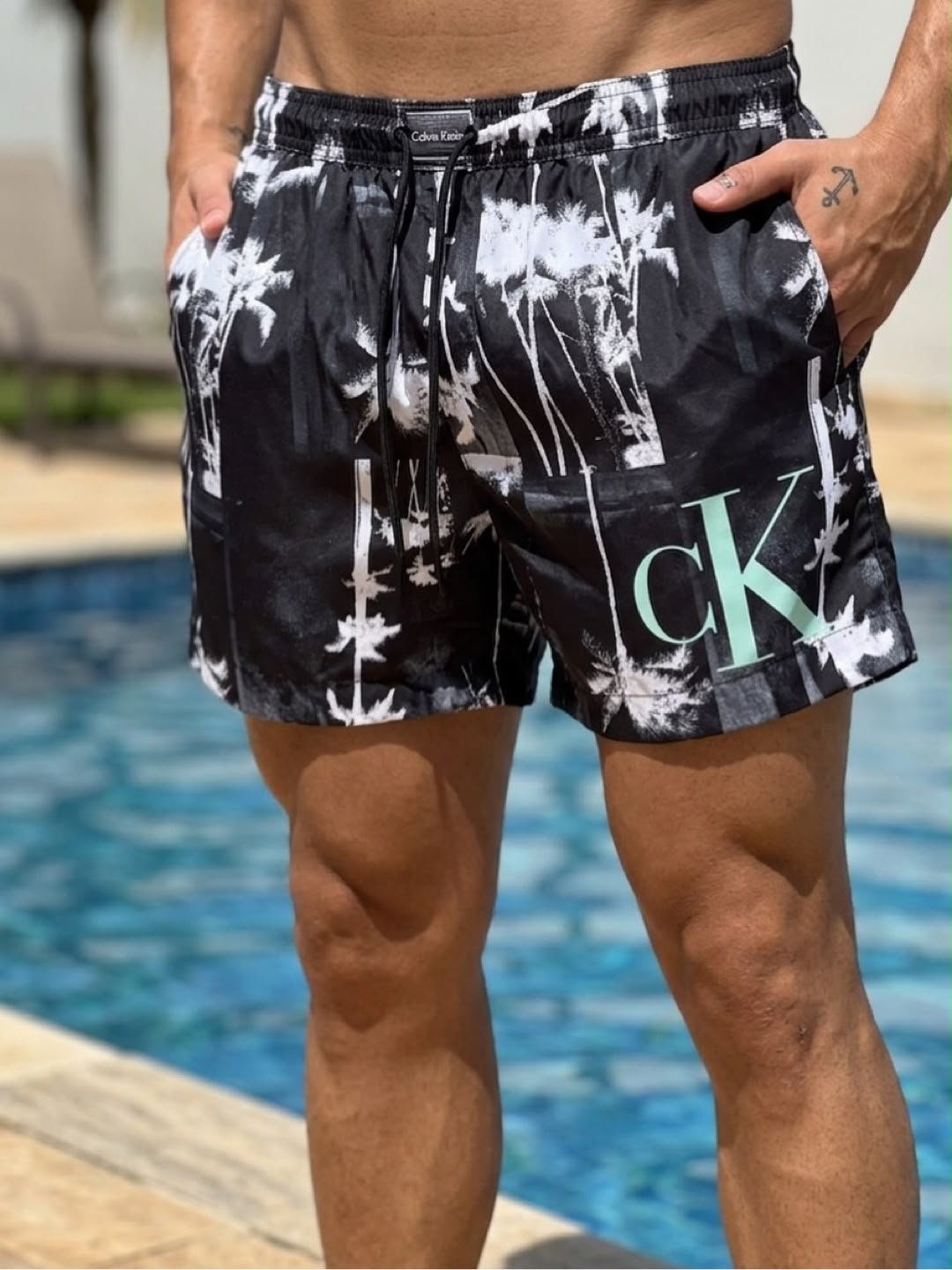CK Swimshorts Palm Black 2XL