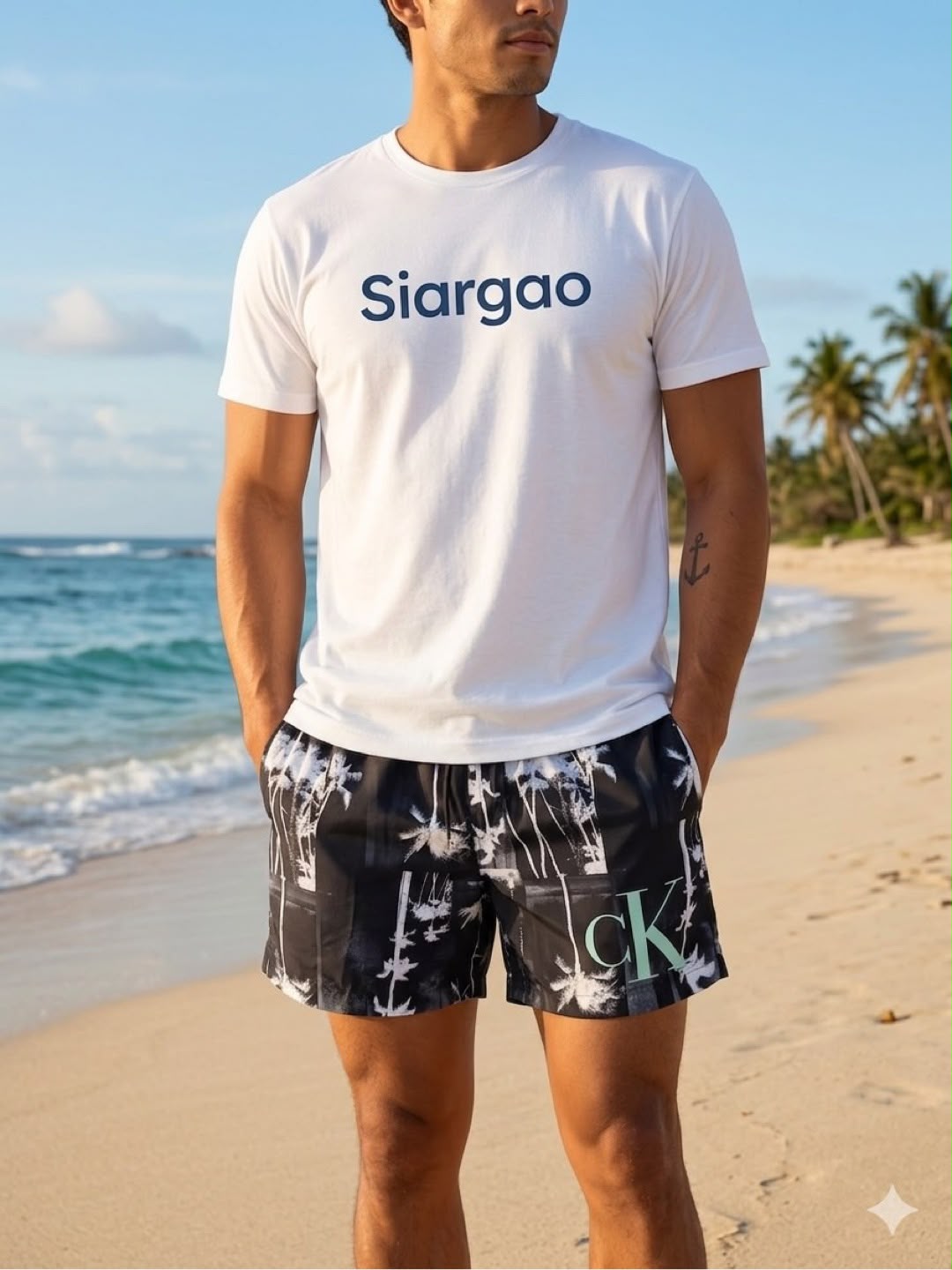 CK Swimshorts Palm Black 2XL