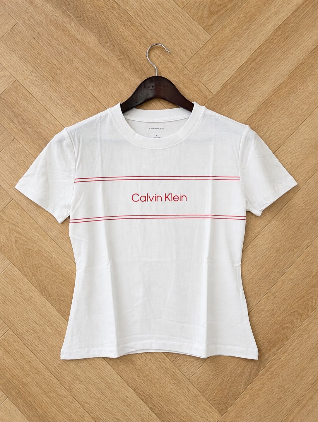 CK Women Stripe Logo Graphic Slim Shirt