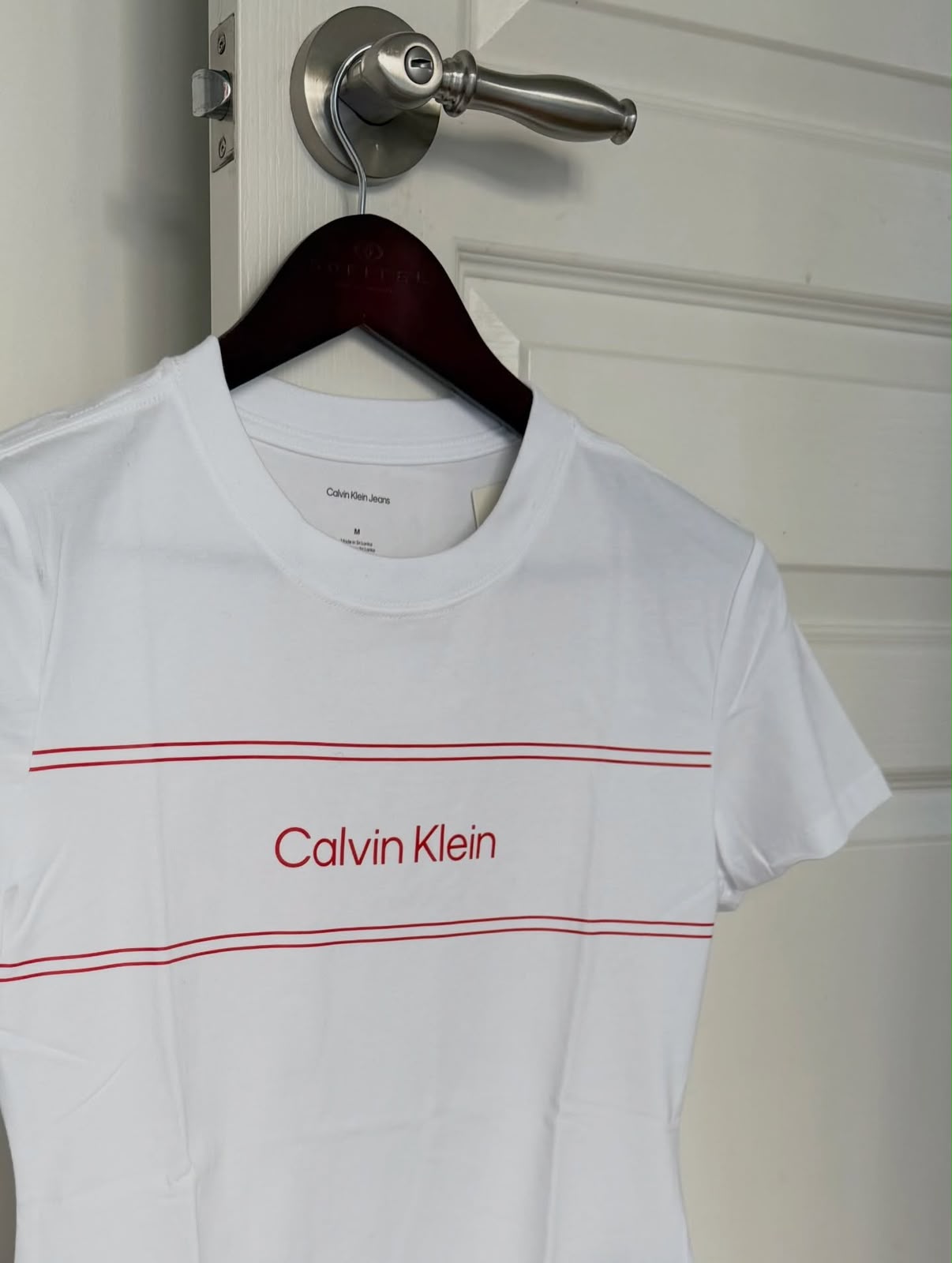 CK Women Stripe Logo Graphic Slim Shirt