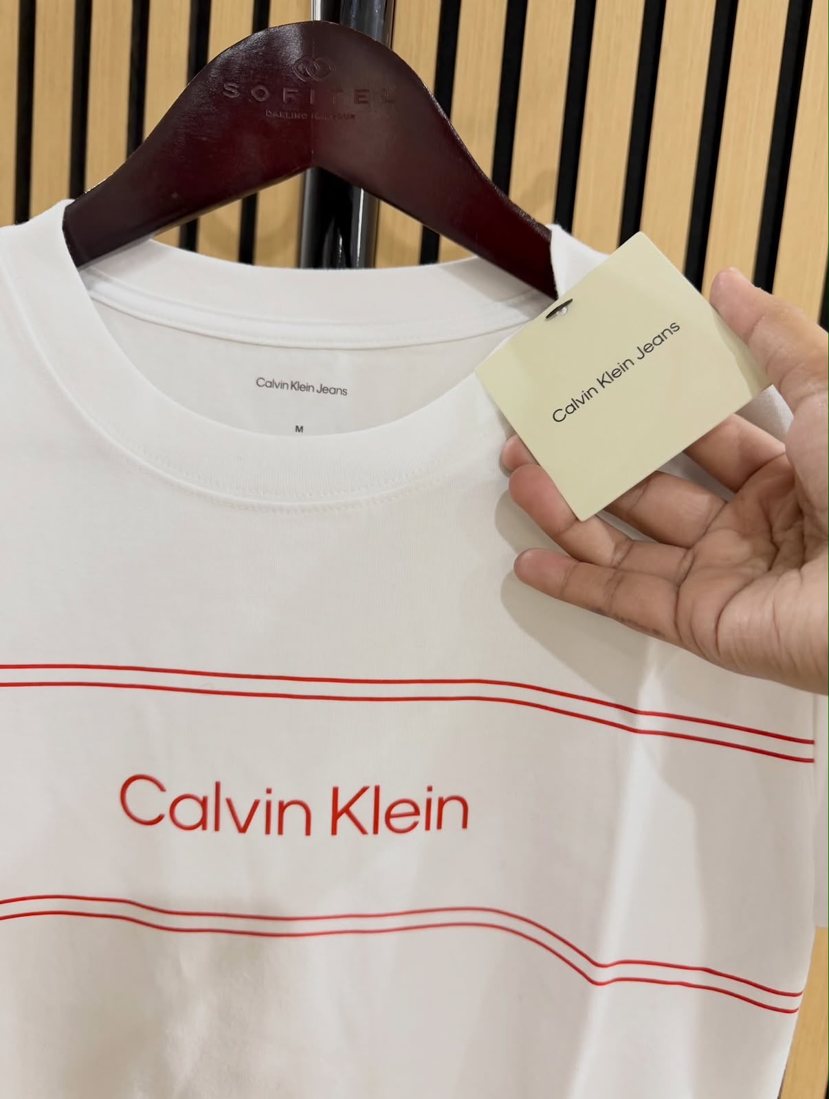 CK Women Stripe Logo Graphic Slim Shirt