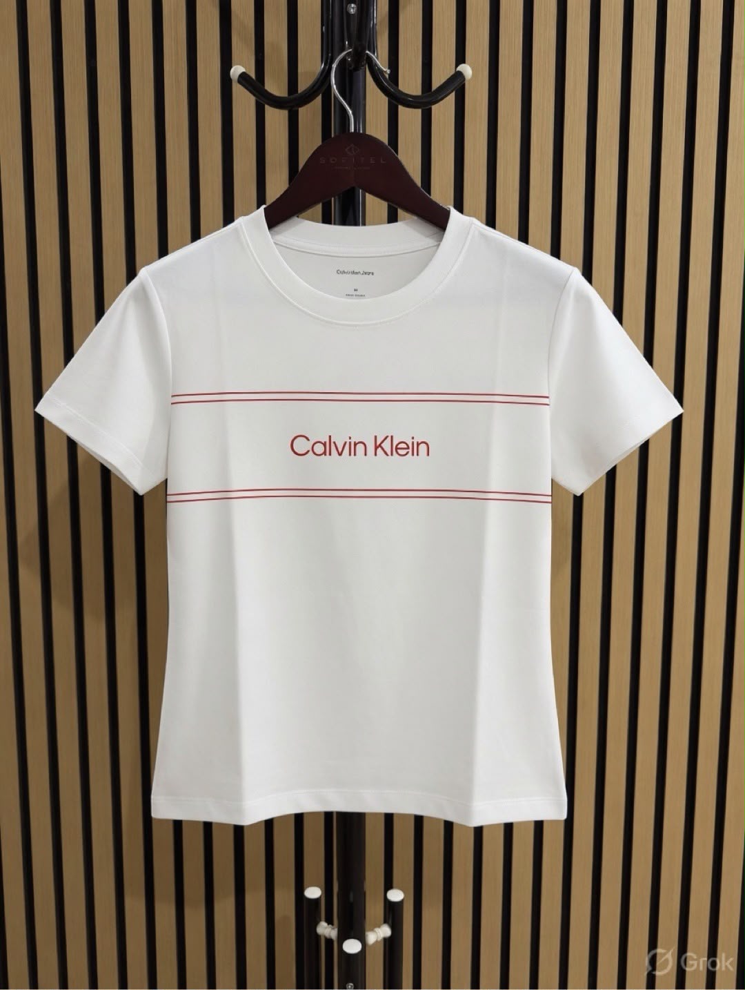 CK Women Stripe Logo Graphic Slim Shirt