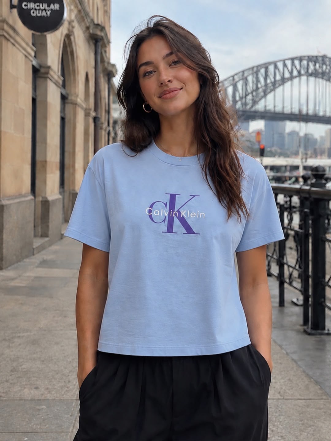 CK Women Monogram Shirt in Frozen Fjord XL