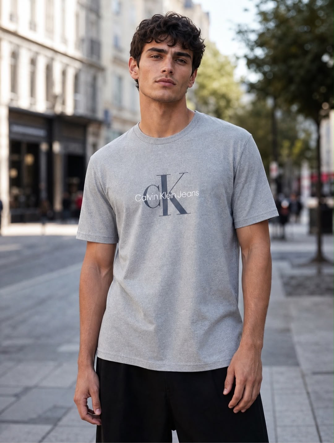CK Hero Monologo Tee Grey Heather