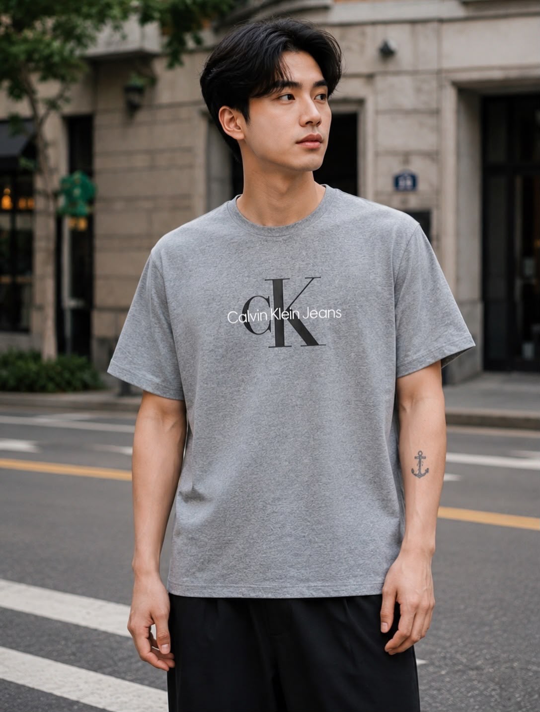 CK Hero Monologo Tee Grey Heather