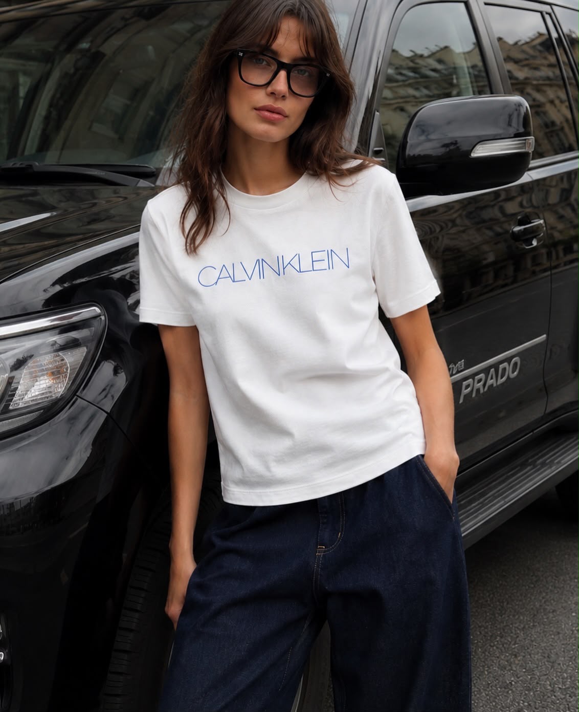CK Thin Type Boxy Tee in Brilliant White - XS