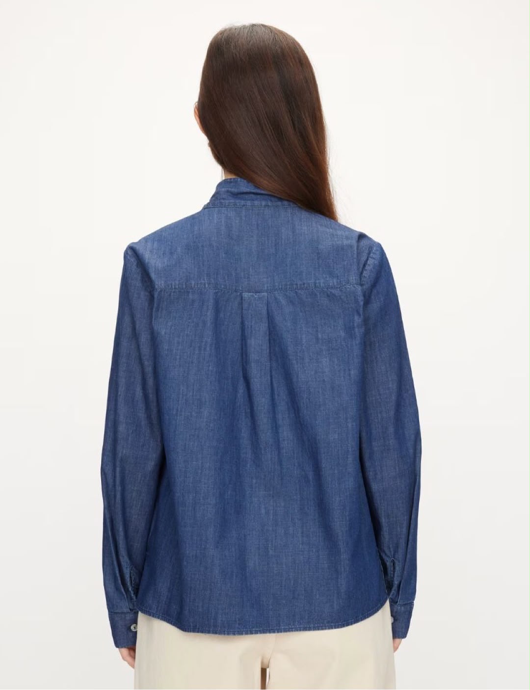 Dotti Denim Tie Neck Shirt Size 12 Medium
