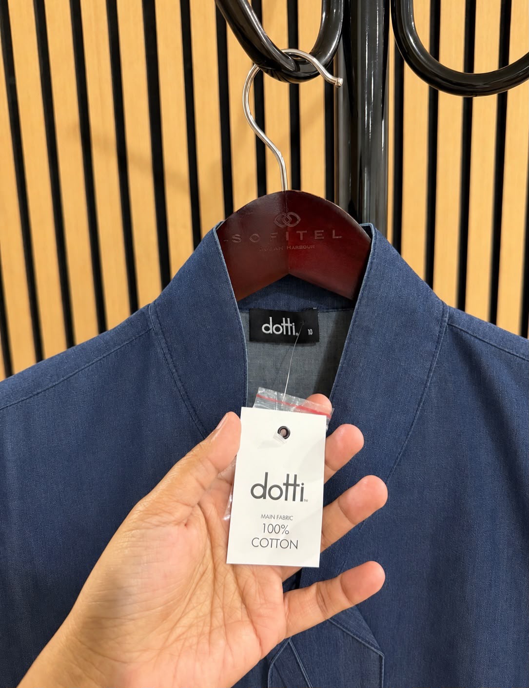 Dotti Denim Tie Neck Shirt Size 12 Medium