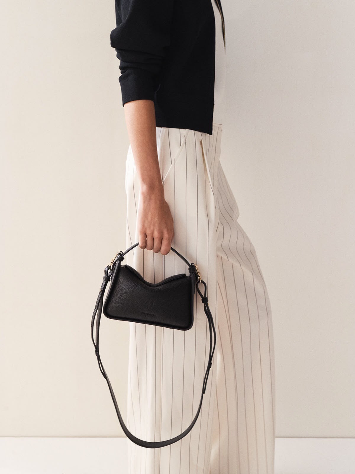 The Horse Mini Clementine Bag: Black with Gold