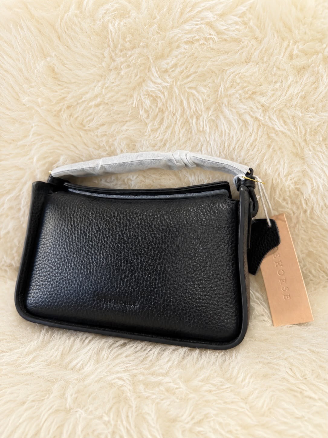 The Horse Mini Clementine Bag: Black with Gold