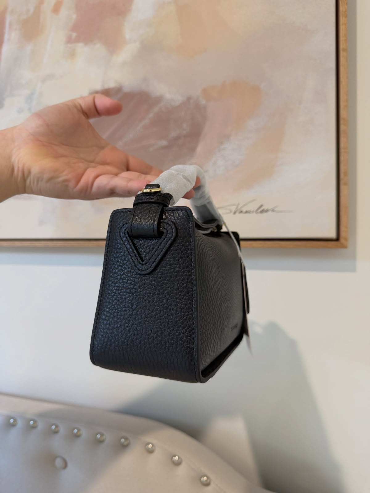 The Horse Mini Clementine Bag: Black with Gold