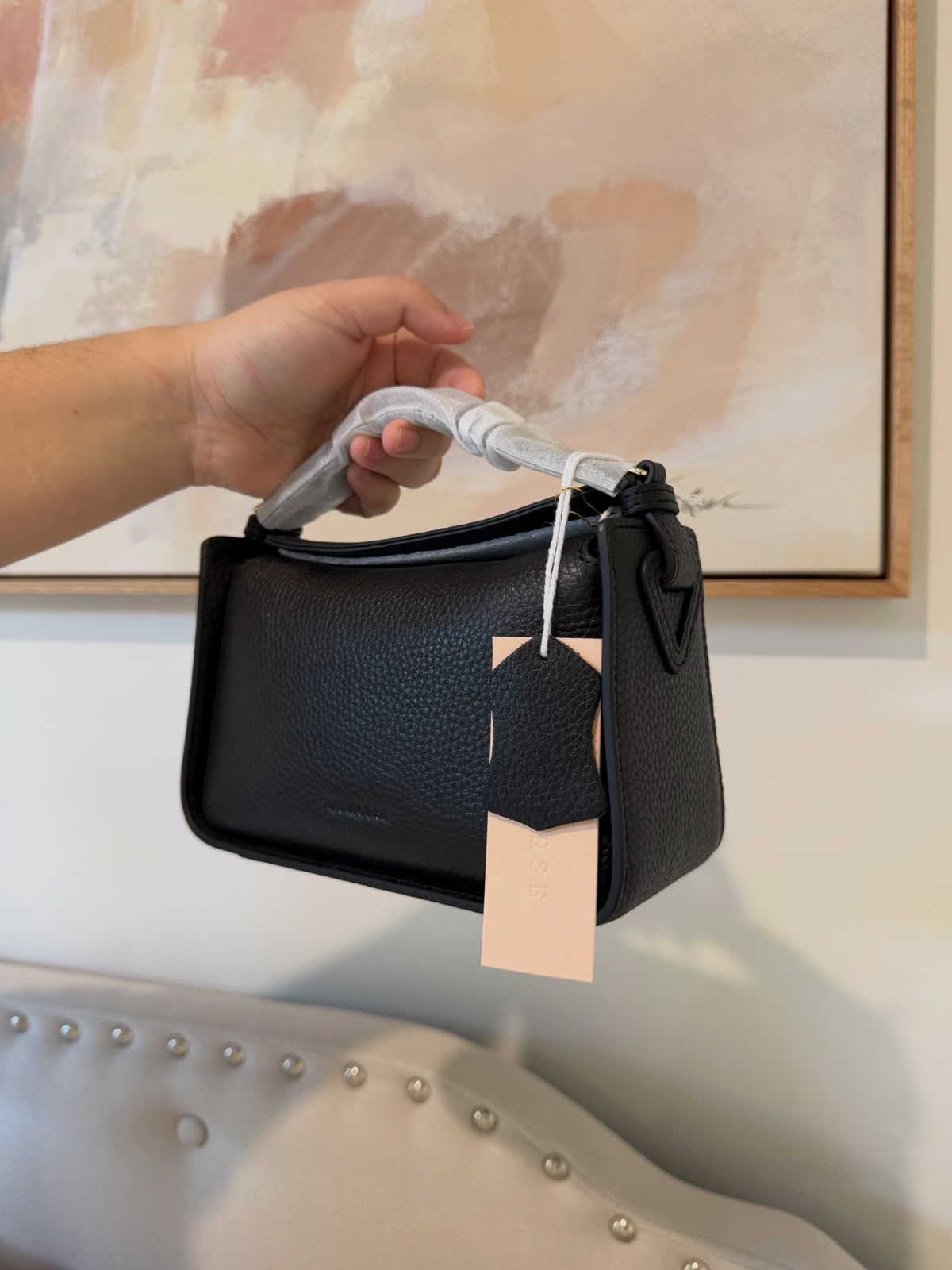 The Horse Mini Clementine Bag: Black with Gold