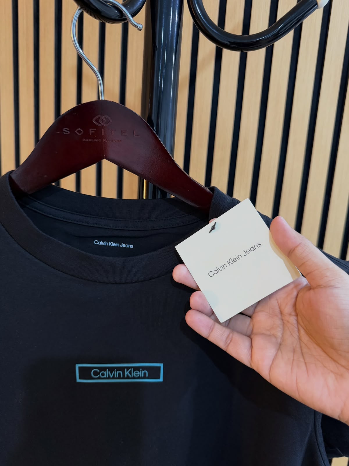 CK Women Box Logo Tee Black - XS
