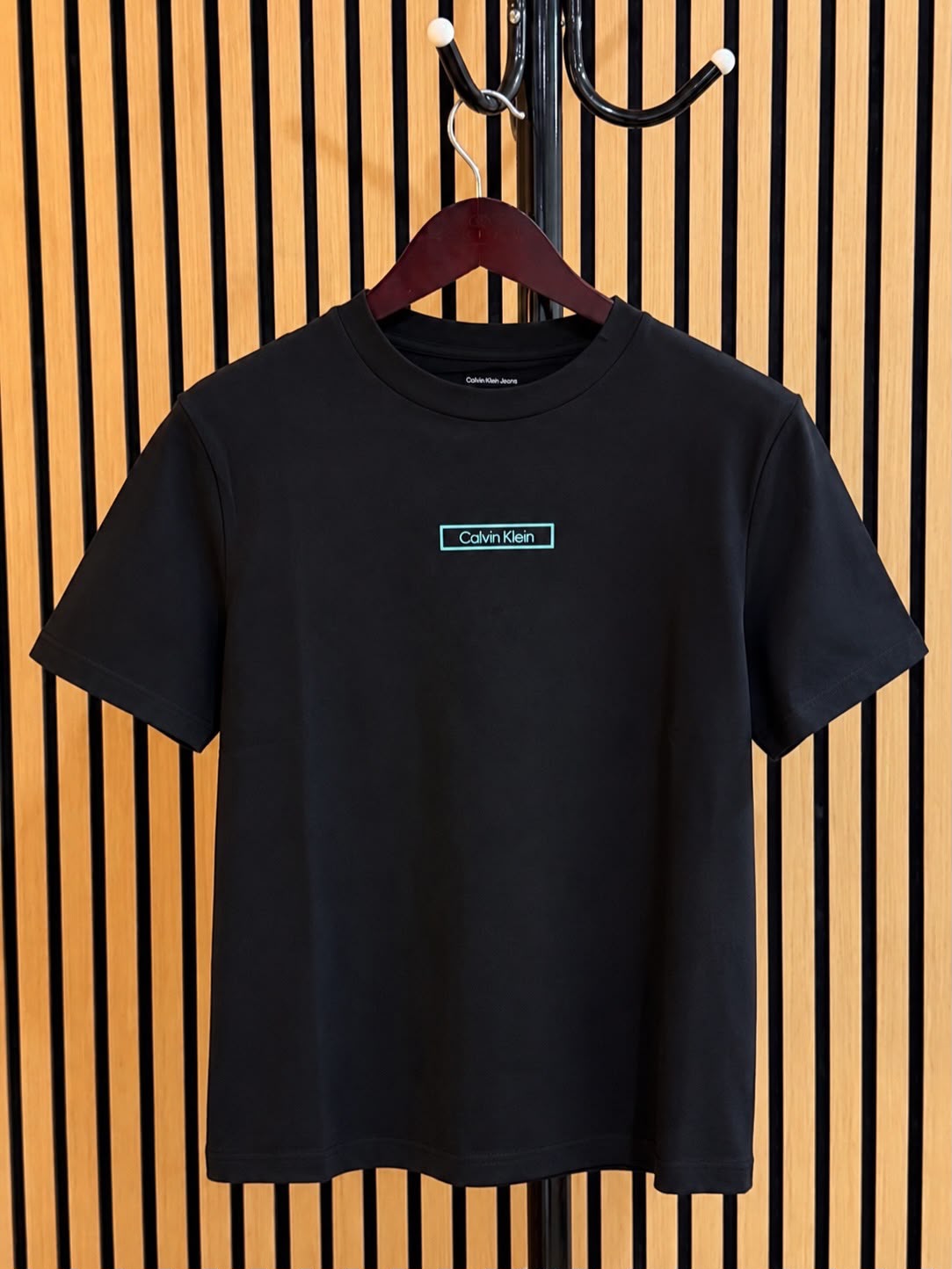 CK Women Box Logo Tee Black - XS