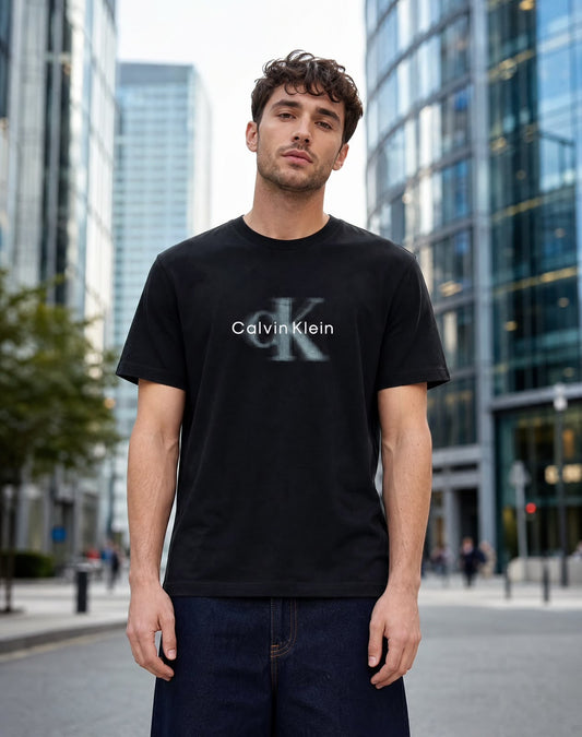 CK Fade Puff Graphic Crewneck Tee in Black XS