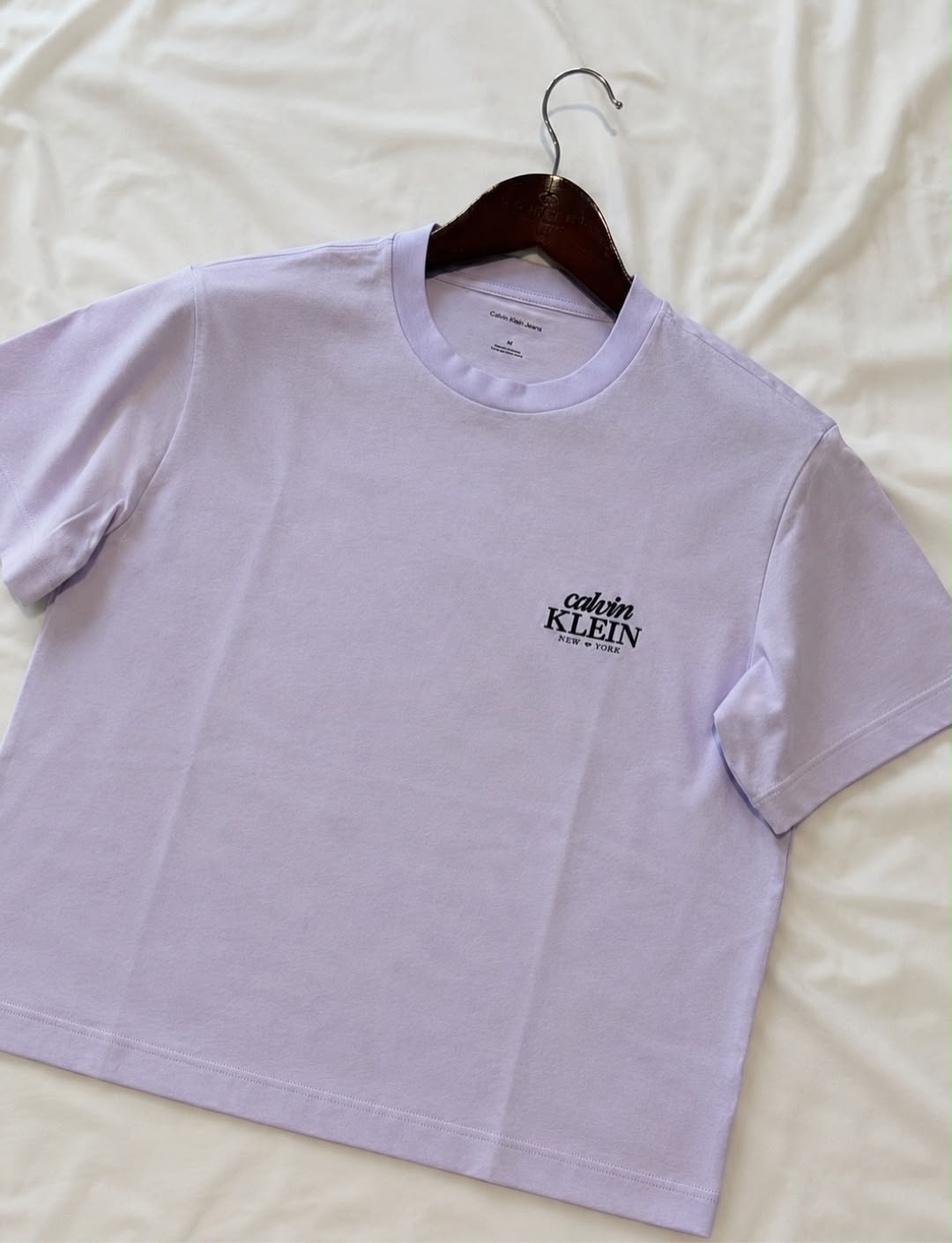 CK Embroidered Logo Graphic Boxy T-Shirt-Island Lilac XS