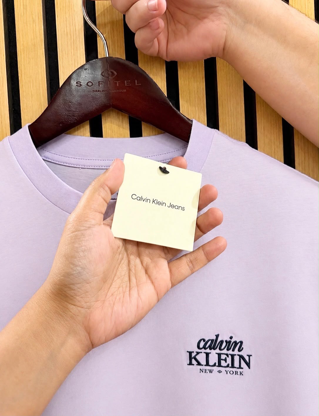 CK Embroidered Logo Graphic Boxy T-Shirt-Island Lilac XS